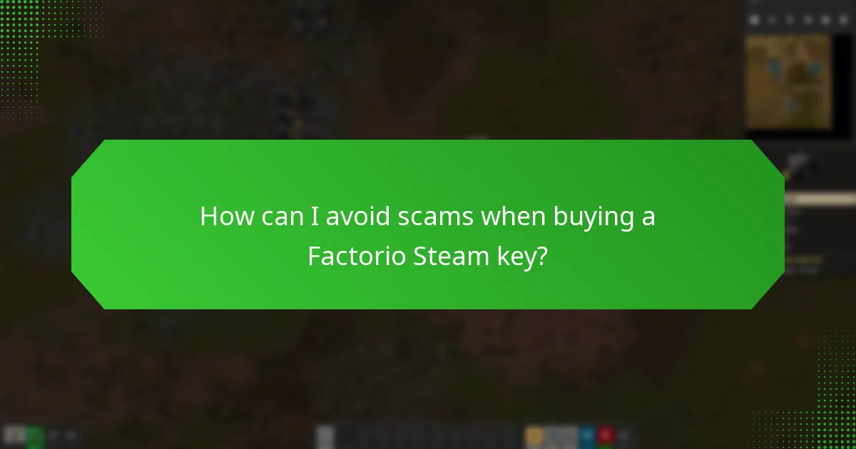 How can I avoid scams when buying a Factorio Steam key?