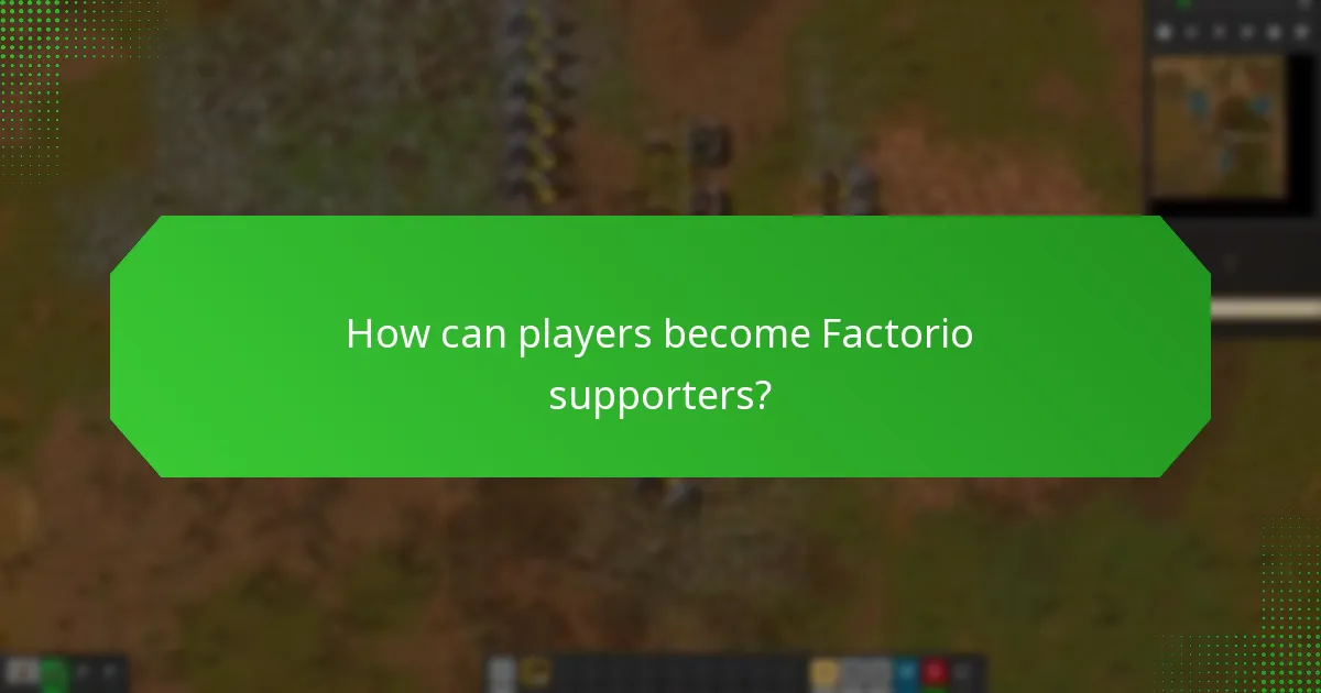 How does the Factorio community recognise its supporters?