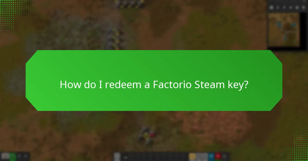 How do I redeem a Factorio Steam key?