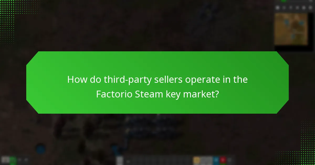 How do third-party sellers operate in the Factorio Steam key market?