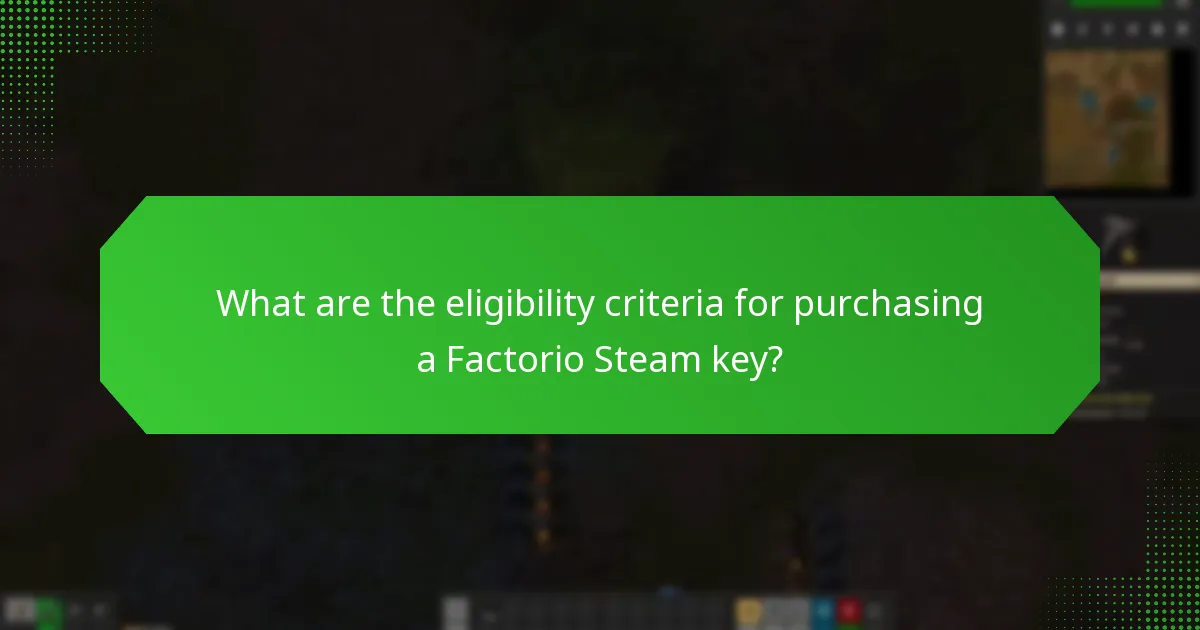 What are the region restrictions for Factorio Steam keys?